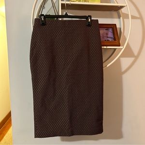 Ann Taylor Women's 6 Purple Textured Midi Below Knee Length Pencil Skirt NWT